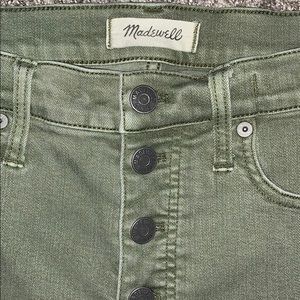 Madewell green denim 28 9inch high rise skinny
